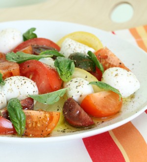 Heirloom Tomato Basil Salad Photo from Bocconcini by Babble